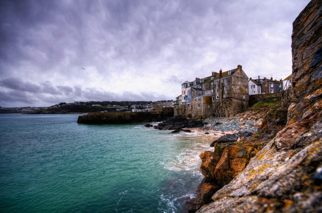 St. Ives Cornwall with sea 