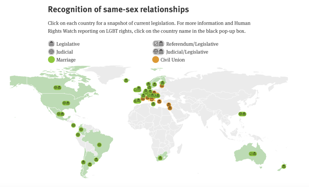 Recognition of same-sex relationships Map.