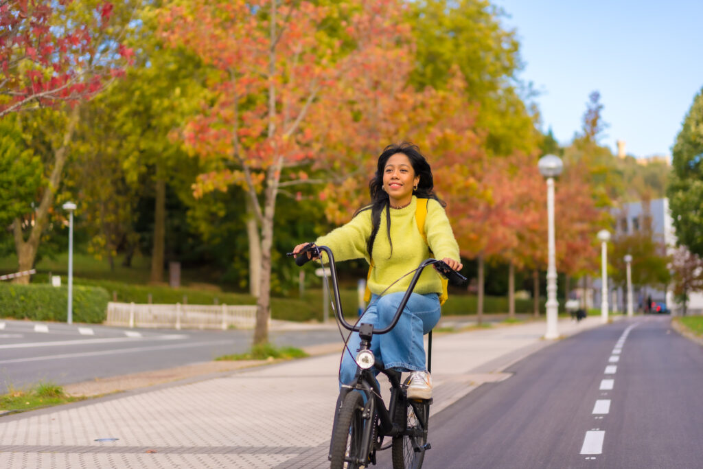 With a typical passenger vehicle emitting almost five metric tons of carbon dioxide a year from burning fuel, biking cuts back on fuel consumption.