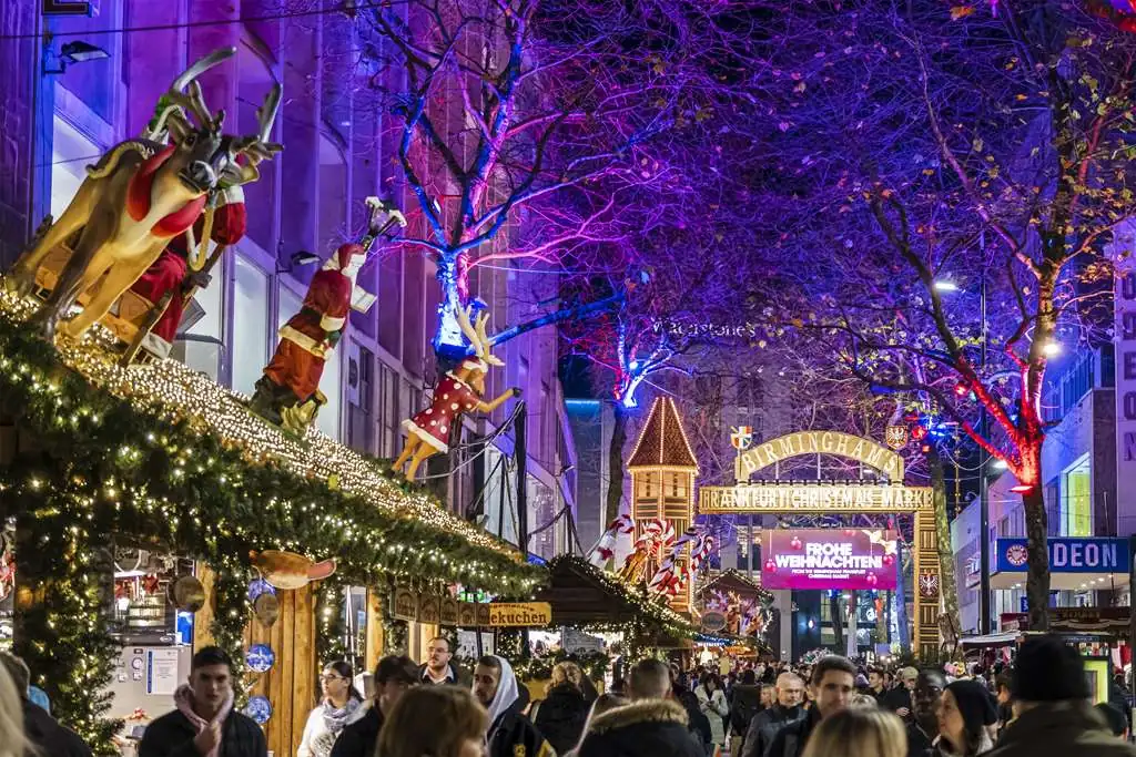 bright lights over Birmingham high street.