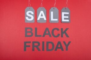 red background with the words sale Black Friday on it