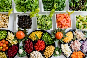 A platter of different fruit and vegetables