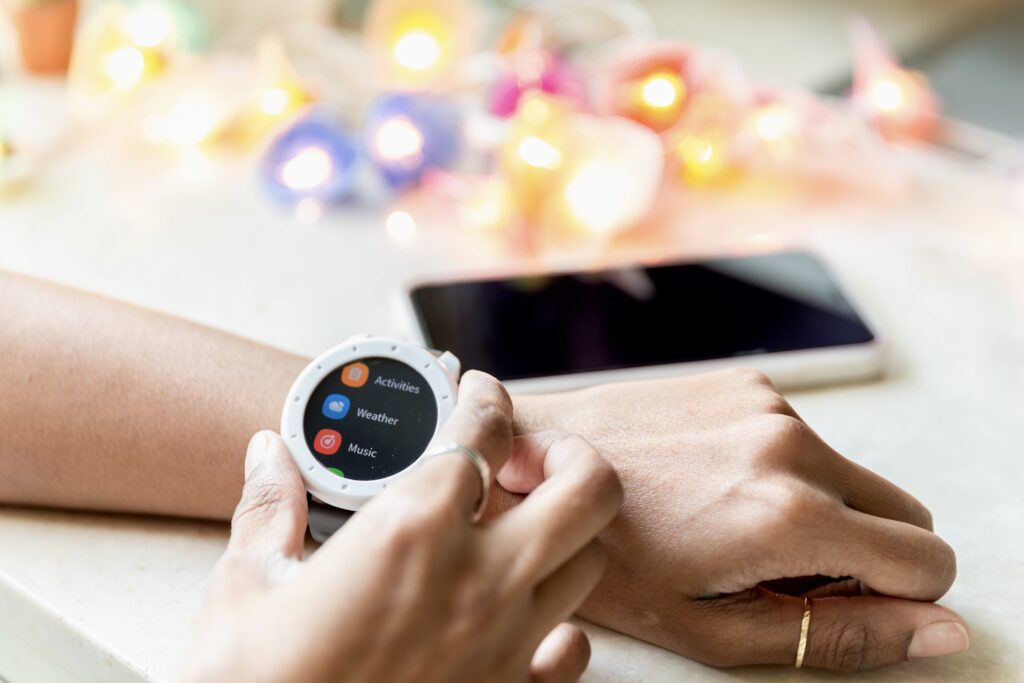person using smartwatch