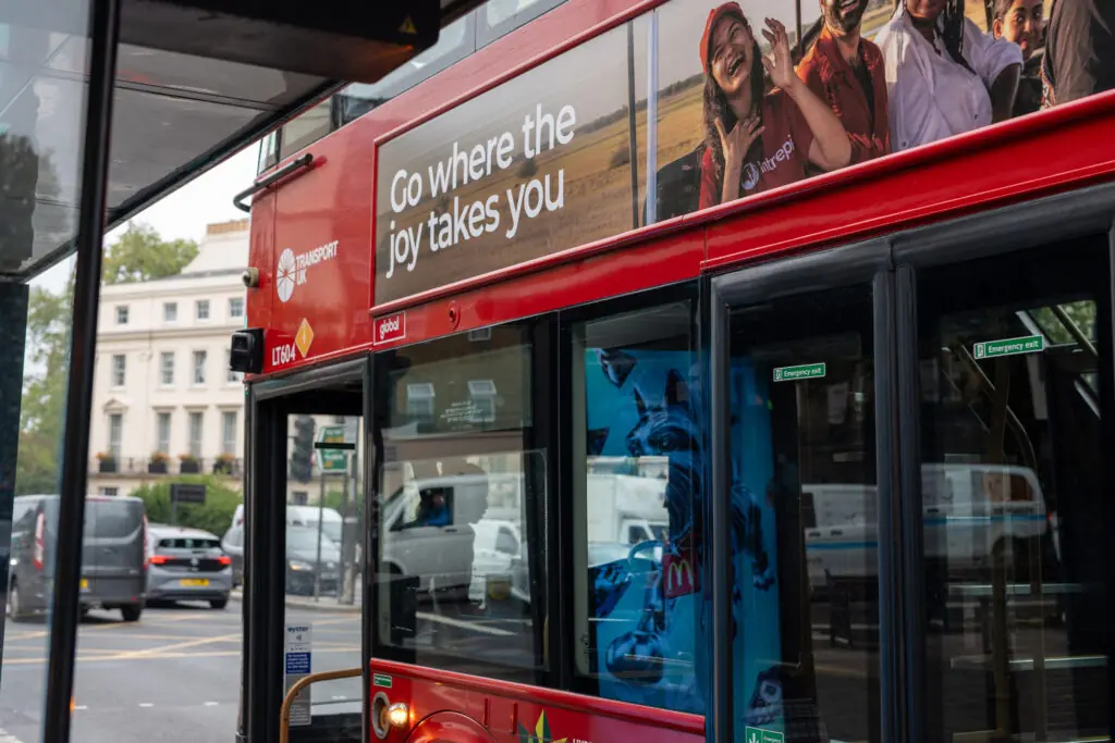 London Bus at Bus Stop